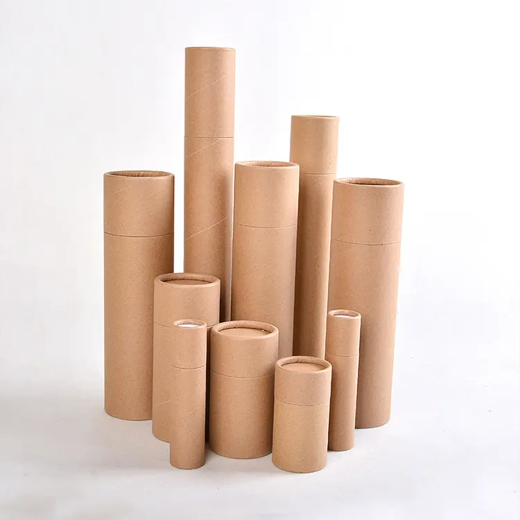Biologisch abbaubare recycelte, maß gefertigte schwarze, runde Kraft papier röhrchen box für Kosmetik behälter