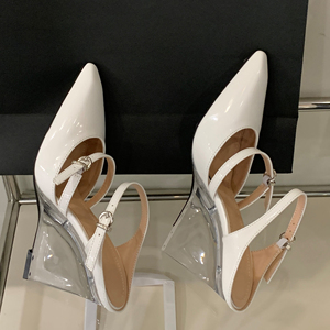 Sandalias Elegantes de Tacón Alto con Punta Abierta y Correa en el Tobillo para Mujer, Diseño Verano 2025, para Oficina, Uso Diario, Plantilla de PU - Product Image 3