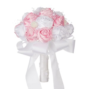 Blanc Satin Rose Clair Soie Rose Moderne Bouquet De Mariage De Luxe Bouquet De Mariée À La Main Mariée Tenu Dans La Main Fleur Romantique Valentine - Product Image 5