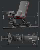 Banc de musculation multifonctionnel réglable et pliable unisexe pour entraînement à domicile, avec fonctions de sit-up et de press, en acier