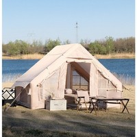 Luxe, all-season, warme, vochtbestendige, lichtgewicht, opblaasbare kampeertent (volledige set) voor buitenverblijven.