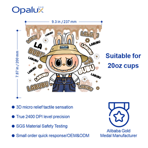 <span class=keywords><strong>Film</strong></span> de protection imperméable et anti-UV pour gobelet skinny de 20 oz, motif lapin mignon, impression de dessin animé, <span class=keywords><strong>film</strong></span> PET durable à décoller à froid - Product Image 2