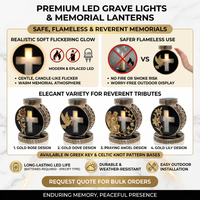 Lanterne solaire LED OEM ODM pour cimetière, lanterne commémorative, lanterne en plastique avec croix chrétienne et ange pour la décoration des tombes