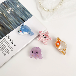 Pinza pequeña colorida de animales marinos, divertida pinza de cuento de hadas Liu, pinza para el pelo con efecto desgastado, pinza lateral para el pelo, decoración para el cabello de <span class=keywords><strong>mujer</strong></span> - Product Image 4