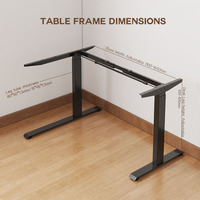 Bureau debout ergonomique moderne en L, réglage de la hauteur à 2 niveaux avec un seul moteur, bureau d'ordinateur très vendu (garantie 3 ans)