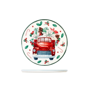 Sous-plat rond en céramique, décoration de Noël, décoration de table pour les fêtes - Product Image 1