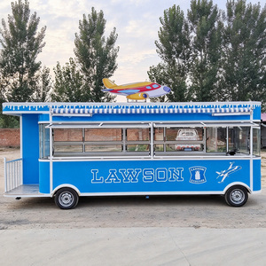 Remolque de Comida Metálico Azul Personalizado, Carrito de Catering Móvil con 4 Ruedas y Caja Cuadrada, con Toldo - Product Image 4