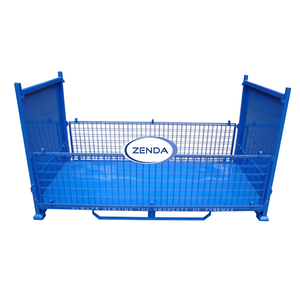 Heavy Duty Stacking Pallets Foldable Steel Metal Rack Stillage For Warehouse Storage