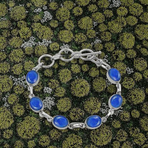 Bracelet tennis en argent sterling 925 massif avec pierre précieuse labradorite bleue feu pour femmes, plaqué rhodium noir, bijoux certifiés cadeau - Product Image 2