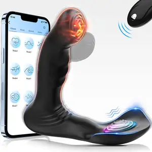 OEM USB Chauffage 9 Vibrations APP Contrôle Téléphone Bouchon de Cul Vibrateur Anal Jouet Masseur de Prostate Pour Hommes