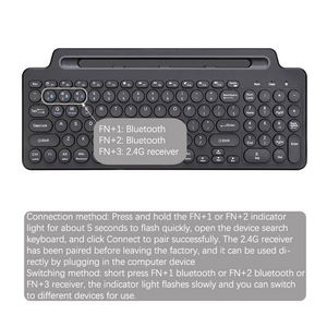 Nouveau récepteur Nano 2,4 GHz noir, 2 piles AAA, <span class=keywords><strong>clavier</strong></span> avec support de téléphone et pavé tactile pour iOS/Android - Product Image 4