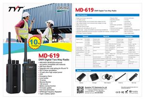 TYT MD-619A DMR dijital radio10W iki yönlü telsiz AES256 gelişmiş şifreleme walkie walkie talkie - Product Image 5