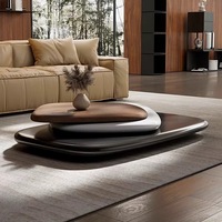 Table basse minimaliste en forme de galet pour salon Table centrale nordique agréable Table basse rotative italienne