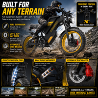 Bicicleta Eléctrica GT20 de Doble Motor, 1920 Wh, 128 km de Autonomía, Neumáticos Anchos, 3000 W de Potencia, Shimano 7 Velocidades, Almacén en EE. UU./UE