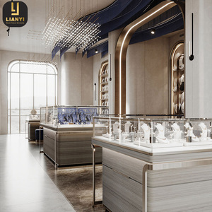 Vitrina de joyería de metal y vidrio de calidad con cajones para escaparate de joyería de calidad - Product Image 1