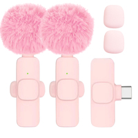 Micrófono Lavalier Inalámbrico Portátil Mini para iPhone, Android, PC, Cámara, Grabación de Video, Transmisión en Vivo, Vlog, Juegos