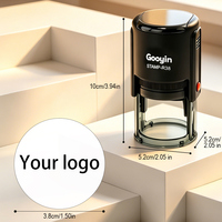 Carimbo de Borracha Redondo Personalizado Autoentintado Gooyin R38 com Logotipo Empresarial Gravado a Laser, Nome e Endereço