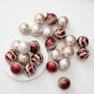 LS-358 all'ingrosso della palla di natale albero appeso decorazione bordeaux plastica natale palla set 2026 - Product Image 4