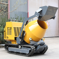 Heißer Verkauf: 300dm³ Mini-Raupen-Betonmischer mit Selbstladefunktion, geländegängiger Kettenbetonmischer, selbstladender Klein-Dumper