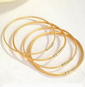 Xinfly High-Grade 18k Gold German Craft Wire <b>Bracelet</b> and <b>Memory</b> Rebound Neck Ring Silky Braided <b>Bracelet</b> Ring for Anniversary - Product Image 1