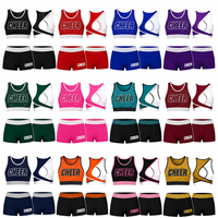 Ensemble de soutien-gorge et short de cheerleading personnalisé noir et blanc avec logo en strass et dos croisé à découpe en goutte d'eau pour l'entraînement