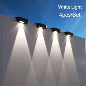 Warm White Exterior Wall Mounted Ip65 Waterproof Garden Led Outdoor <b>Solar</b> Wall Fence Light - Product Image 4