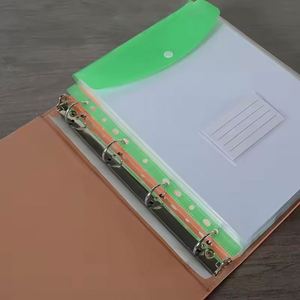 Large Capacity 11-Hole <b>A4</b> <b>File</b> Bag Transparent Plastic PP Button Loose Leaf Insert Inner Pages Three-Dimensional Document Folder - Product Image 3