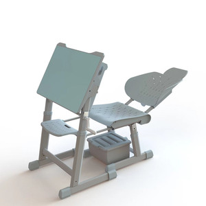 Bureau et chaise d'étudiant modernes en métal et plastique pour l'étude en classe de l'école primaire - Product Image 5