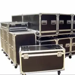 Oem Fabriek Prijs Afsluitbare Grijze Harde Trolley Zwart Schuim Binnen Dj 55 Tv Aluminium Gevechtskoffer Met Standaard