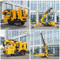 Grue araignée sur chenilles Hengwang de 3 tonnes, télécommandée, haute efficacité, électrique/diesel, flèche en U, hauteur de levage de 10 m