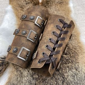 Médiéval Hommes Brassard Vikings Costume Props Halloween Cosplay Accessoire Armure Adulte Poignet Archer Gantelet Larp <span class=keywords><strong>Chevalier</strong></span> Cuir - Product Image 5
