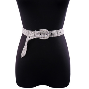 Cinturones de Cadena de Metal con Cristales de Diamantes de Imitación para Mujer, de Lujo, a la Moda, de 2.8 cm de Ancho, al por Mayor - Product Image 4