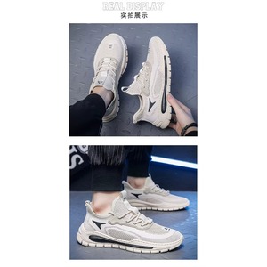 Zapatillas Deportivas para Hombre, Primavera, Invierno, Verano, Trabajo, Casual, Malla, Diseño a Cuadros, Duraderas, Transpirables, Antideslizantes, Banda Elástica, con Alza - Product Image 5