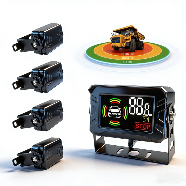 24GHz Millimeter Wave Radar Blind Spot Detection System, 15M Long Range, 4CH 360° Sensor,  for Vehicle Industrial Security