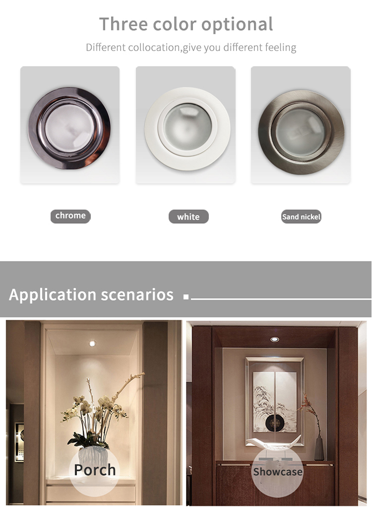 G4 Brushed Chrome Cabinet Lights AC100-240V For Wall Cabinet