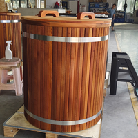 ICEGALAX New Trend Red Cedar Wood Cold Plunge Eimer Pod Holz und Edelstahl Eis badewanne Luxus Eisbad Barrel