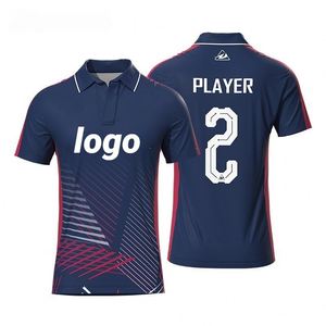 Personalisiertes Ganzkörper-Sublimations-Poloshirt Fußball-Uniform Kurzärmeliges T-Shirt für Werbegeschenke - Product Image 1