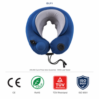 Olyi Coussin de massage cervical personnalisé 3D gonflable en U en suède à double moteur pour le soutien cervical, vente en gros OEM