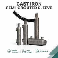 Manchon de scellement pour barres d'armature en béton préfabriqué avec ouvertures latérales pour la connexion des barres d'armature et l'assemblage structurel