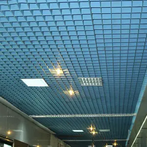 2024 금속 철 매달려 천장 사무실 패널 디자인 알루미늄 장식 금속 그릴 천장 패널 알루미늄 오픈 셀 패널