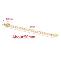 Chaînes d'extension en acier inoxydable de 50 mm avec fermoirs à griffe de homard, chaîne plaquée or, breloques d'extension pour la fabrication de bijoux