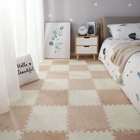 Tapis en peluche doux pour enfants Tapis de jeu Puzzle Tapis de jeu chaud Carreaux d'exercice à emboîtement Tapis de sol Tapis de décoration