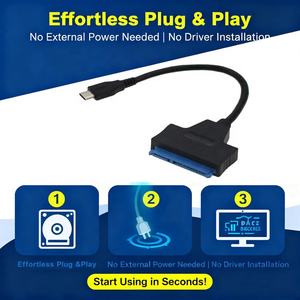 Câble adaptateur convertisseur USB 3.1 USB-C Type-C vers SATA III 22 broches de qualité supérieure pour disque dur 2,5 pouces HDD & SSD pour ordinateur portable - Product Image 3