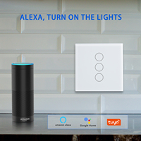 Interrupteur d'éclairage intelligent à écran tactile Hooanke Tuya, télécommande Wi-Fi, portée de 10 à 30 m, compatible EU/UK, prend en charge les applications Smart Life Tuya
