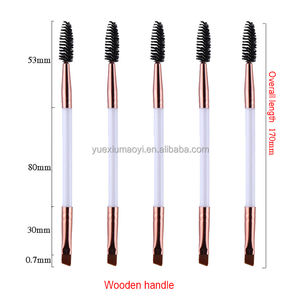 Venta al por mayor de pelo sintético profesional de doble cabeza de <span class=keywords><strong>cejas</strong></span> y pestañas de maquillaje personalizado conjunto de maquillaje cómodo mango de aplicación facial - Product Image 3