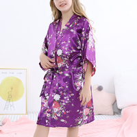 Batas de Satén de Verano para Niñas, Estampado Floral Personalizado, Ropa de Dormir Suave, Ropa de Casa Informal, Camisón, Vestido de Fiesta, Regalo para Niñas
