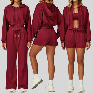 HONFIT Automne et hiver Polyester Coton Gym Fitness Ensembles pour femmes Course en plein air Entraînement Yoga Costume Gym Fitness Ensembles pour femmes - Product Image 1