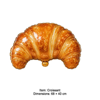 Nouveauté : Ballon gonflable en aluminium 3D simulé en forme de croissant, gâteau ou pain pour la décoration extérieure de cafés et pâtisseries