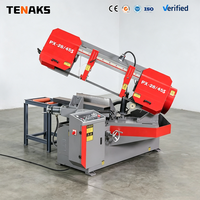 Scie à ruban horizontale pour métaux TENAKS PX-28/45S, 0-60 degrés d'angle, étau hydraulique, machine à couper l'acier avec moteur 3.0kW