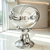 Escultura Abstracta de Acero Inoxidable Pulido Espejo, Arte Metálico Moderno de Lujo para Decoración de Vestíbulos de Hoteles y Parques, OEM